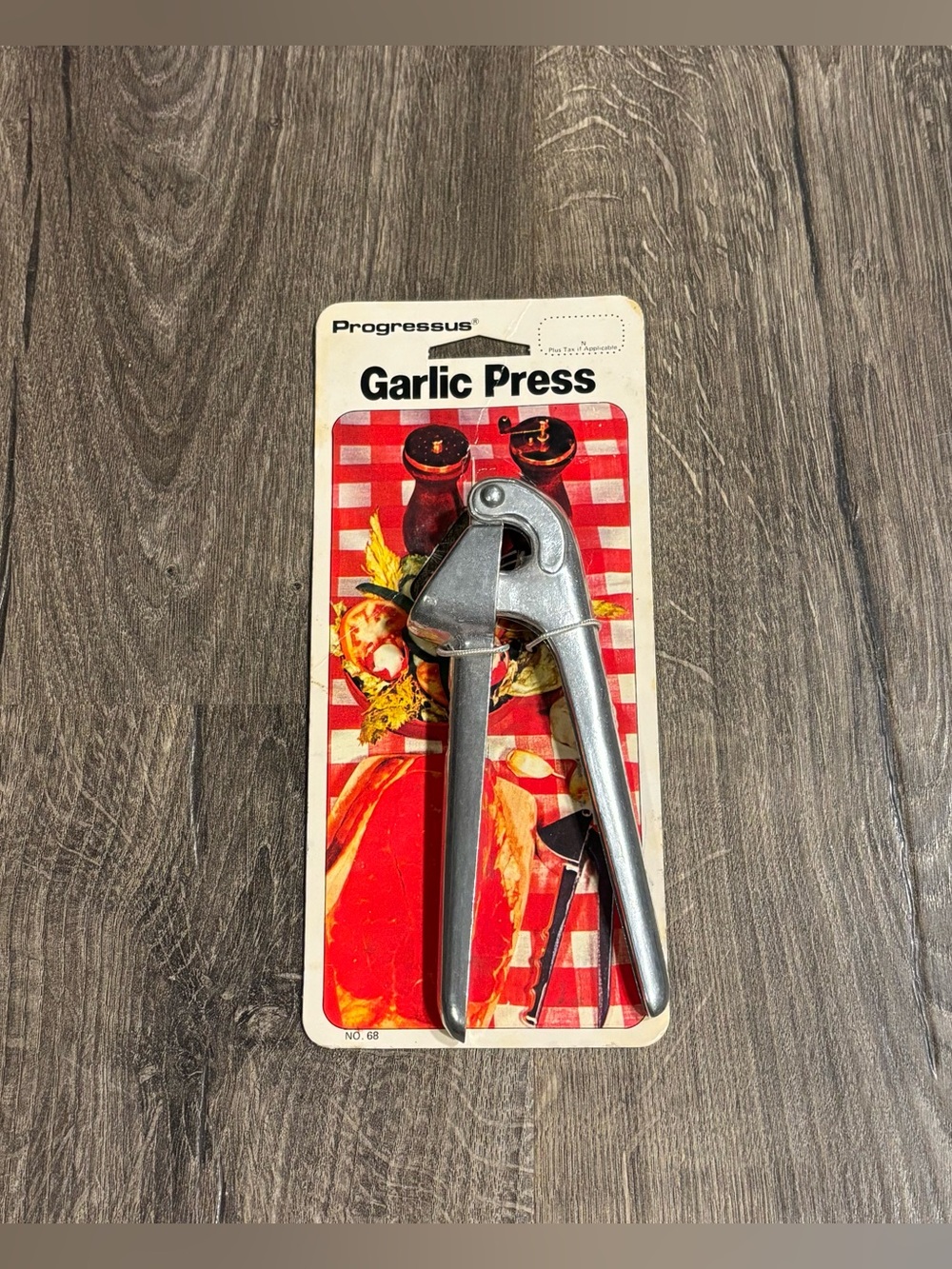 Vintage Progressus Garlic Press Silver Stainless Steel Crusher NEW NEVER USED